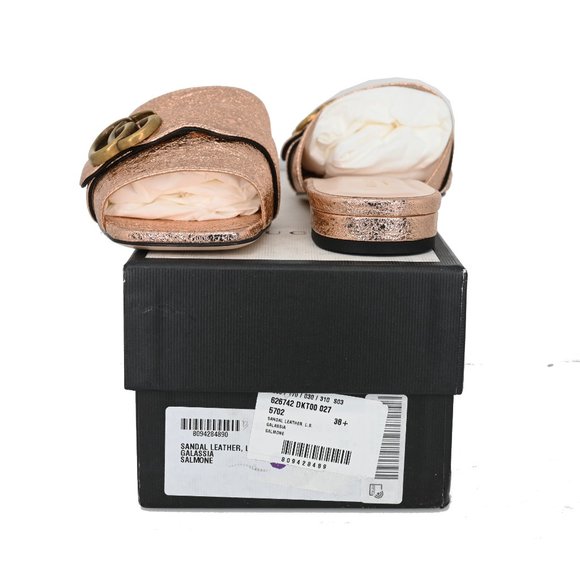 Gucci 626742 GG Marmont Leather Slide Sandals - Picture 11 of 12